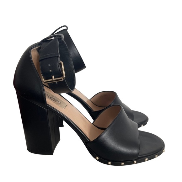 Valentino Shoes - Valentino Black Rockstud Sandal Size 40